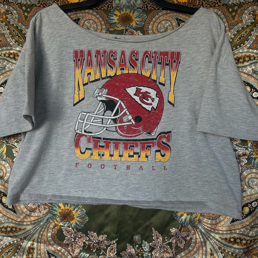 Kansas Chiefs Gray NFL Crop Top